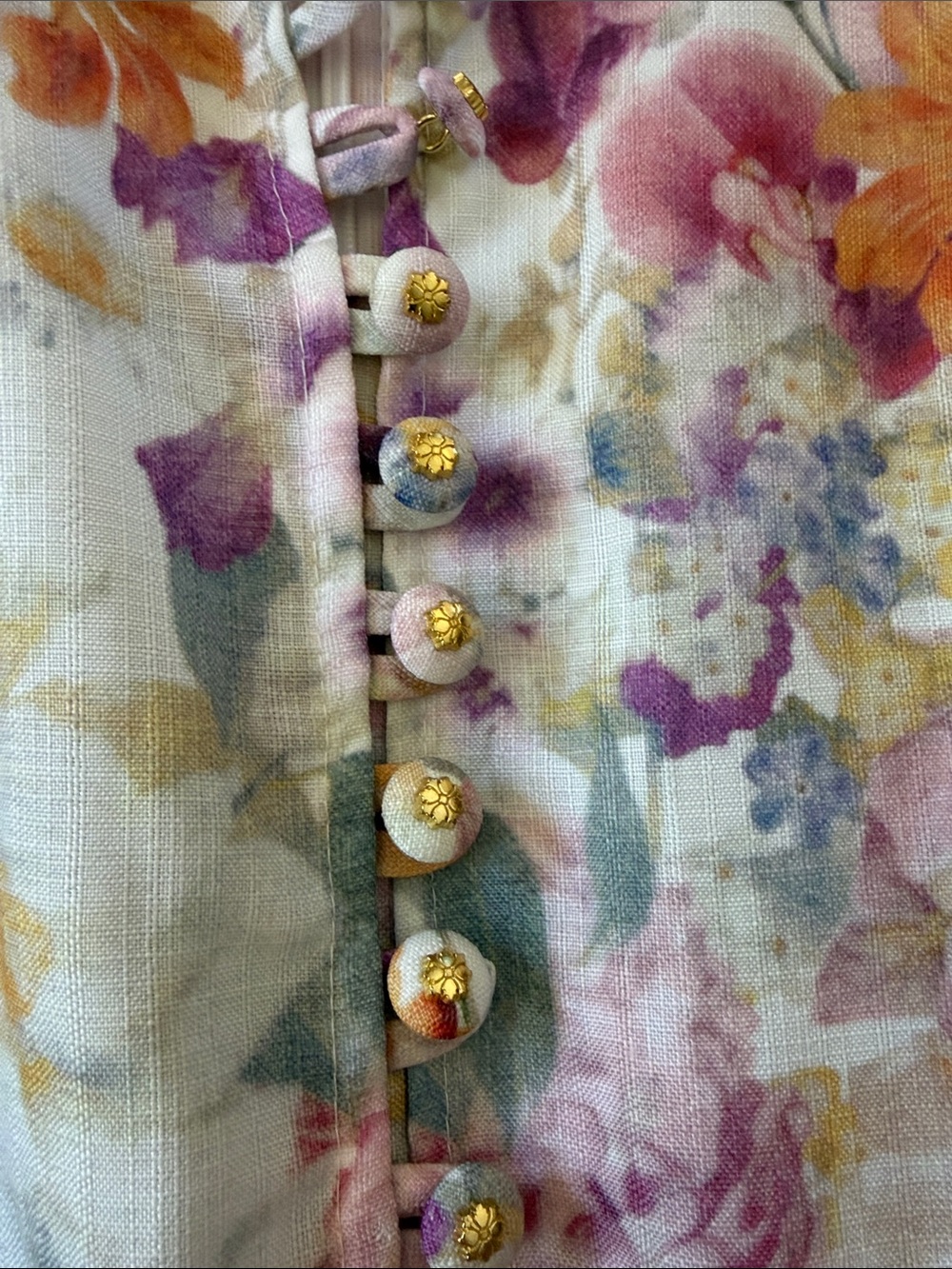 Benaar Anastasia long puff sleeve Floral Belted Maxi Dress - White Multi Size XS - Picture 4 of 10
